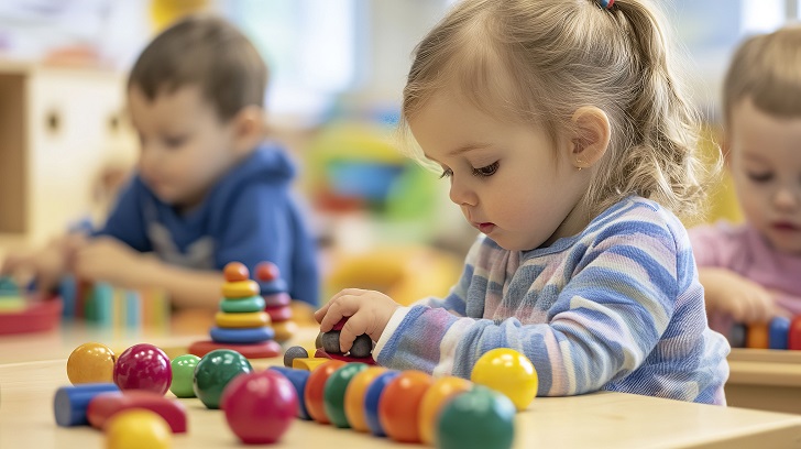 little girl in daycare or preschool