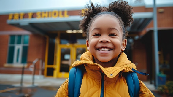 Little girl going to preschool