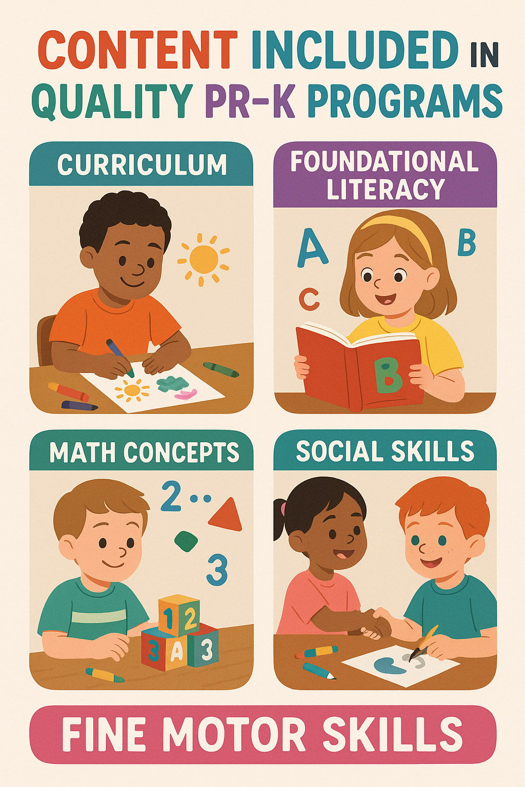 Pre-K program content at Grow and Learn Preschool