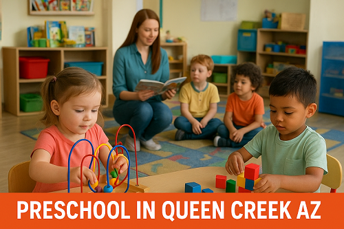Preschool in Queen Creek AZ — children learning and playing in a nurturing classroom environment at Grow and Learn Preschool.