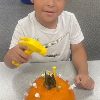 Halloween Pumpkin carving at our preschool and daycare
