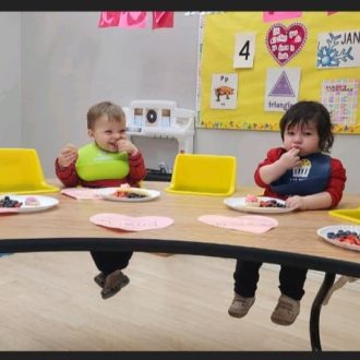 Snack and Fun for our Toddlers at our preschool and daycare