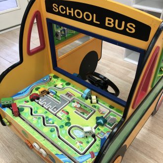School bus toy at our preschool and daycare